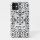 Search for white damask pattern iphone cases Black and white