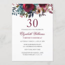 Search for burgundy 30th birthday invitations Thirty