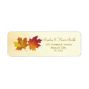 Search for gold leaves return address labels Red and gold
