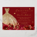 Search for red dress quinceanera invitations Gold