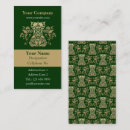 Search for damask pattern business cards Green