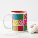 Search for colorful hearts mugs Red