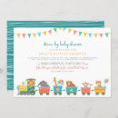 Search for animal train baby shower invitations Modern