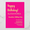 Search for hot pink fuchsia and gold invitations Typography