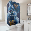 Search for navy blue gold shower curtains Monogrammed