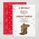 Search for cowboy boot birthday invitations Red bandanna