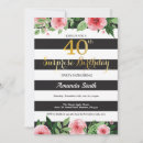 Search for glamorous 40th birthday invitations Gold glitter