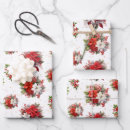 Search for red and white poinsettias wrapping paper Floral