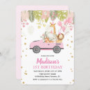 Search for pink safari birthday invitations Watercolor