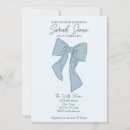 Search for bow baby boy shower invitations Dusty blue