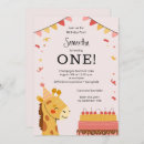 Search for one wild year invitations Giraffe