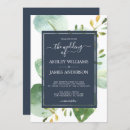 Search for navy and green wedding invitations Botanical