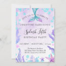 Search for mermaid 5th birthday invitations Watercolor