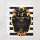 Search for womans gold black red birthday invitations Roses