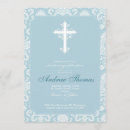 Search for blue damask christening invitations Girl
