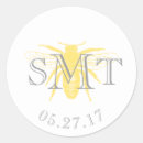 Search for yellow and gray stickers Honeybee