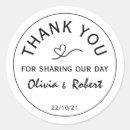 Search for heart thank you wedding stickers Black
