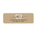 Search for classic monogram return address labels Beige