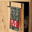 Search for monogram christmas tea towels Red and green