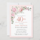 Search for blush pink floral birthday invitations White