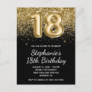 Search for black 18th birthday invitations Gold glitter