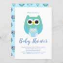 Search for owl baby boy shower invitations Blue