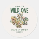 Search for dinosaur birthday stickers Wild one