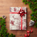 Search for santa toile wrapping paper Vintage