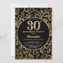 Search for male 30th birthday invitations Black and gold
