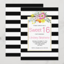 Search for black floral pattern invitations Stripes
