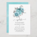 Search for aqua and silver wedding invitations Chic