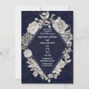 Search for navy blue diamond invitations Floral