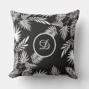 Search for black and white palm leaves cushions Leaf