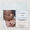 Search for blue damask christening invitations Vintage