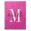 Search for hot pink glitter notebooks Monogrammed