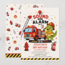 Search for fire birthday invitations Sound the alarm birthday