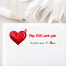 Search for couple in love return address labels Heart
