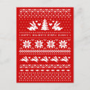 Search for ugly christmas sweater pattern postcards Cute