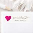 Search for hearts return address labels Hot pink