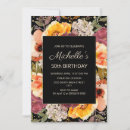 Search for black and gold 50th birthday invitations Botanical