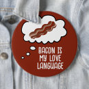 Search for funny food badges Bacon