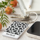 Search for cow animal key rings Black and white