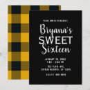 Search for plaid sweet 16 invitations Chequered