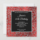 Search for black red silver birthday invitations Girly