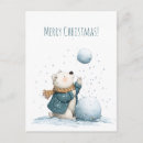 Search for snowball christmas cards Watercolor