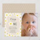 Search for daisy 1st birthday invitations Floral