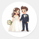 Search for cartoon wedding stickers Bride and groom