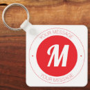 Search for red letter key rings Red and white
