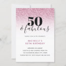 Search for glitter 50th birthday invitations Pink
