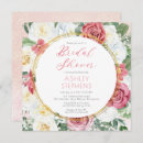 Search for gold frame bridal shower invitations Watercolor flowers